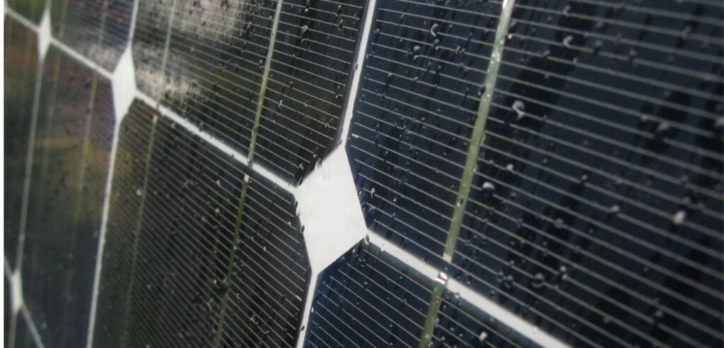 Solar panel surface after rain Coolsolar Solutions